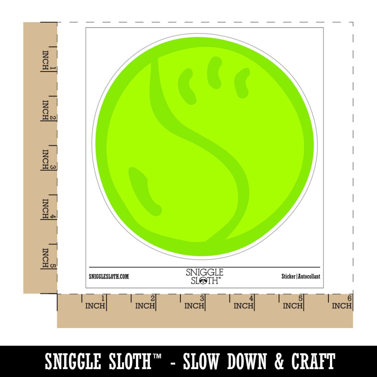 Tennis Ball Cute Waterproof Vinyl Phone Tablet Laptop Water Bottle Sticker Set - 5 Pack